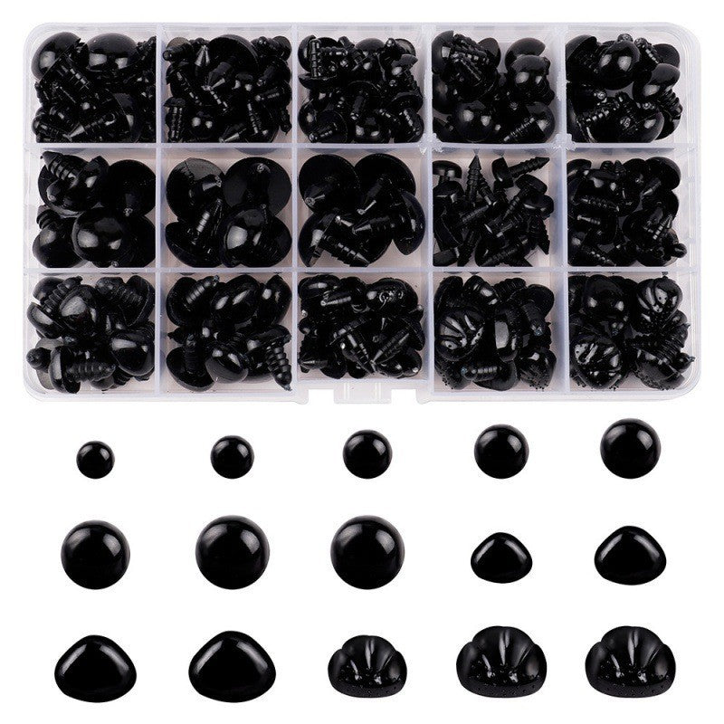 1 Box - Safety Eyes & Noses DIY Craft Accessories Set for Dolls, Teddy Bears & Plush Toys – Assorted Sizes Box
