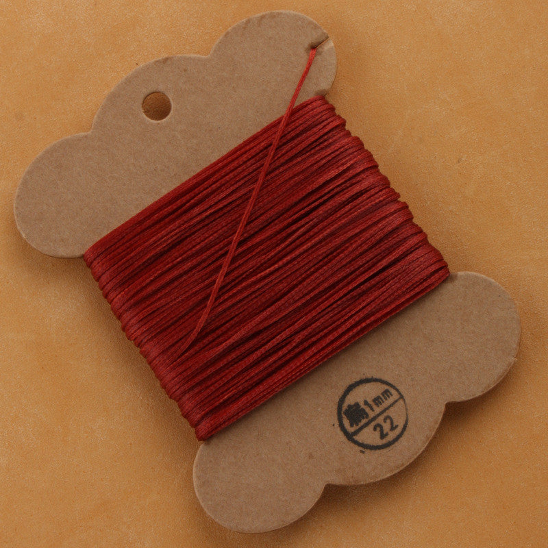 1mm Flat Waxed Polyester Thread for Leather Hand Stitching | Bracelet & Cord Weaving | 30 meters