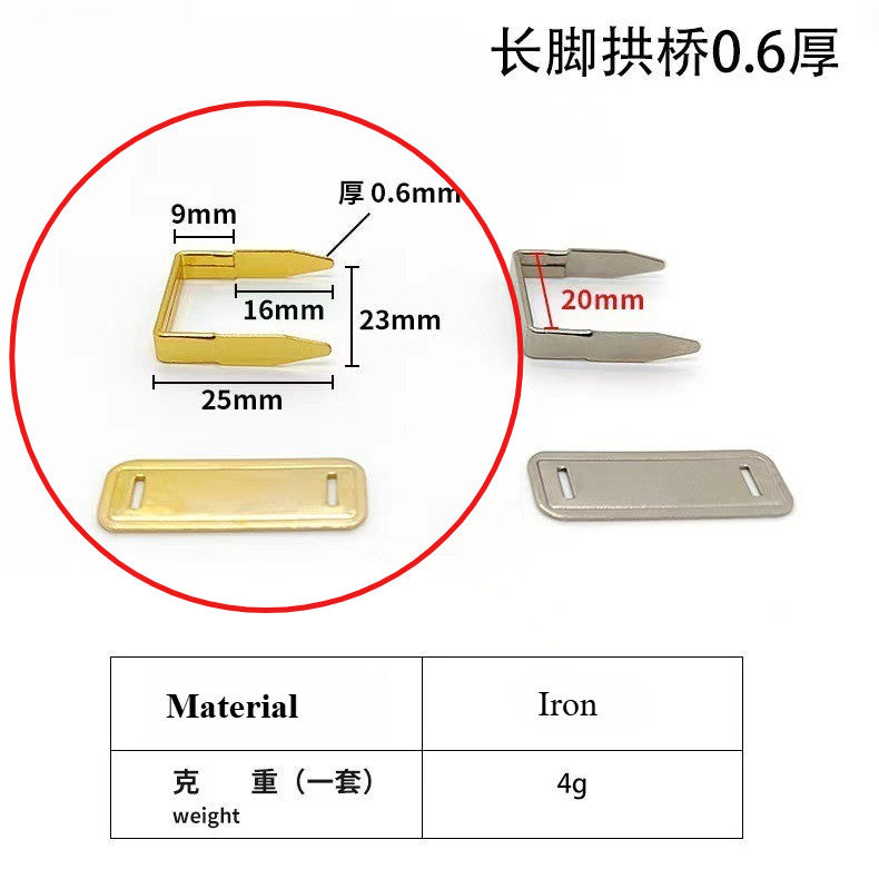 2pcs- Metal Arch Bridge Buckle | Kuku Rimau | Bag Accessories | DIY Repair Hardware | Zinc Alloy Handle Base