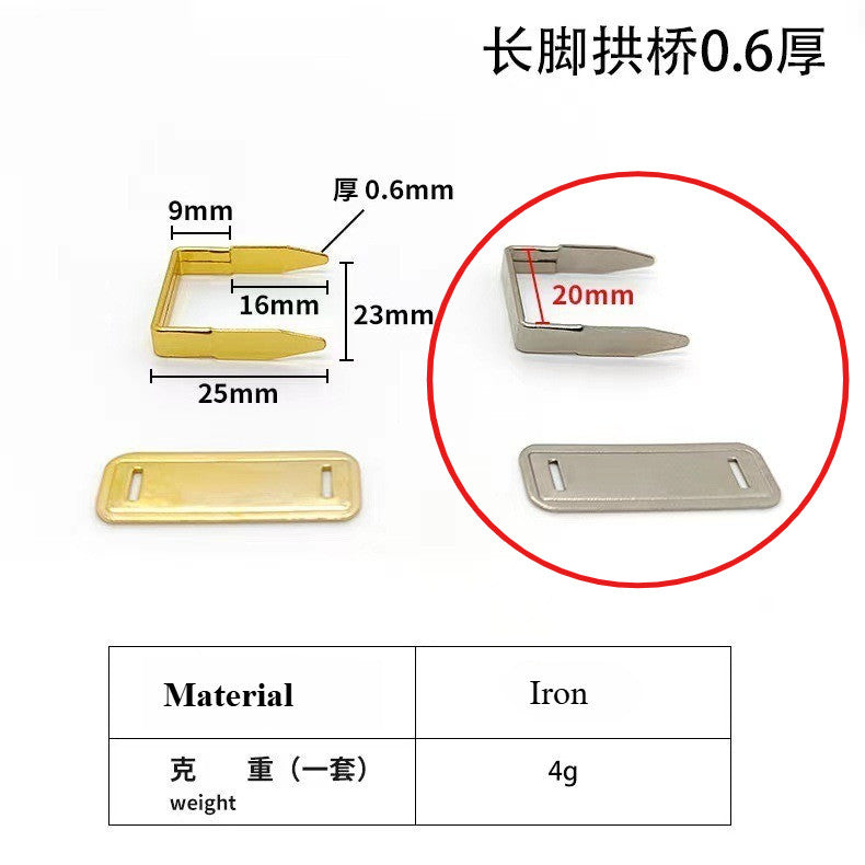 2pcs- Metal Arch Bridge Buckle | Kuku Rimau | Bag Accessories | DIY Repair Hardware | Zinc Alloy Handle Base