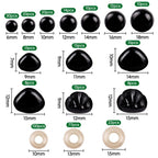 1 Box - Safety Eyes & Noses DIY Craft Accessories Set for Dolls, Teddy Bears & Plush Toys – Assorted Sizes Box
