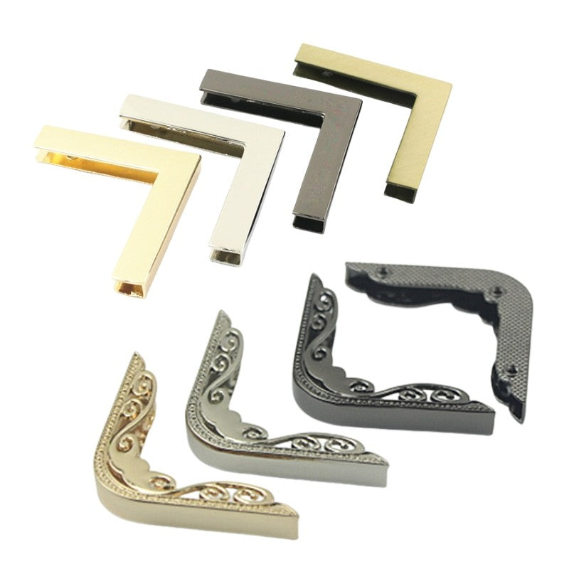 2pcs Metal Bag Corner Protectors – Edge Trim & Border Hardware for Handbags and Purses | Border Guard Decorative Fitting