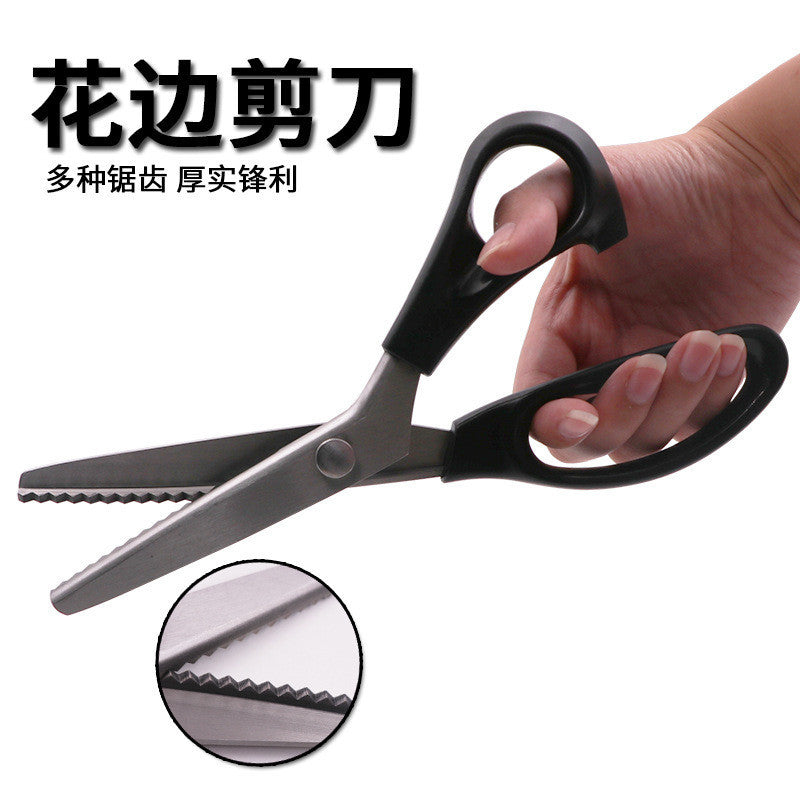 Pinking Shears Fabric Scissors Zigzag Scallop Edge Sewing Craft Cutting Scissors | Gunting Kain Bergigi | Gunting Zigzag