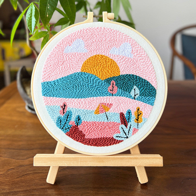 DIY Punch Needle Embroidery Kit | Team Building Craft Kit, Kids-Friendly Punch Needle Set | Russian Poke Needle