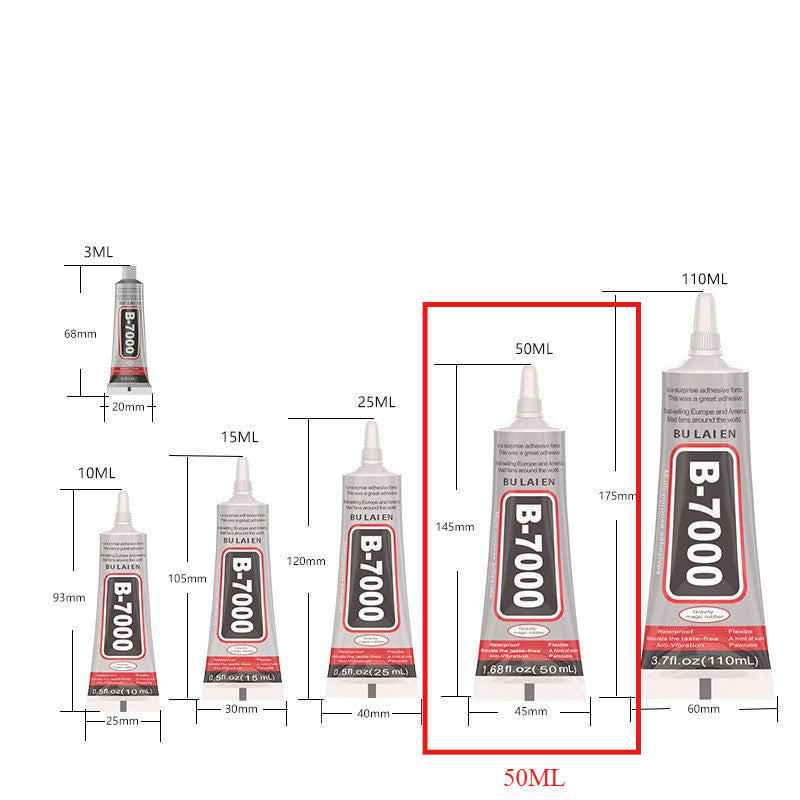 B7000 Multi-Purpose Strong Adhesive Glue for DIY Crafts, Jewelry & Rhinestones | High-Viscosity Transparent Glue