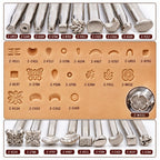 20Pcs Leather Craft Stamping Tools Set Leather Carving Punch Tool Kit for DIY Handmade Embossing