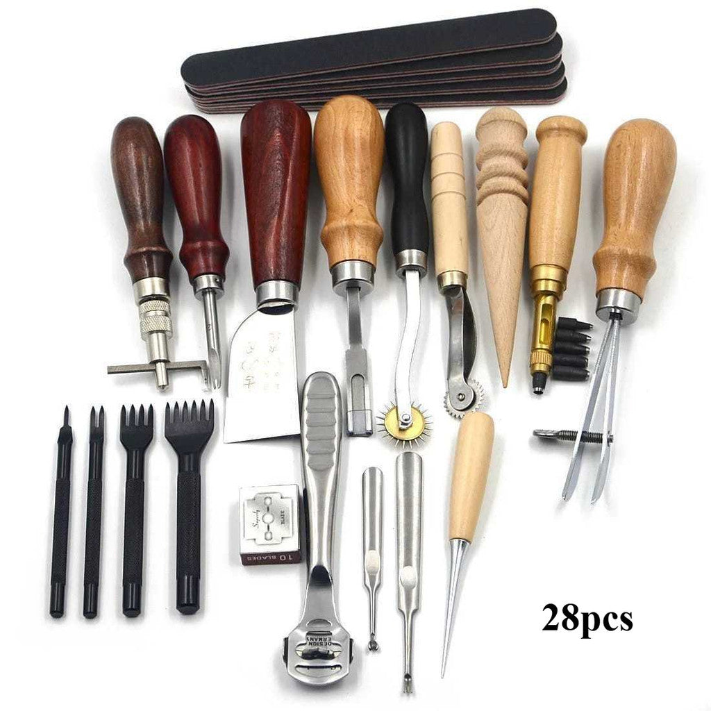 Leather Craft Tools Set DIY Leather Working Tools Handmade Leather Craft Kit Bag Making Tools Alat Kraftangan Kulit