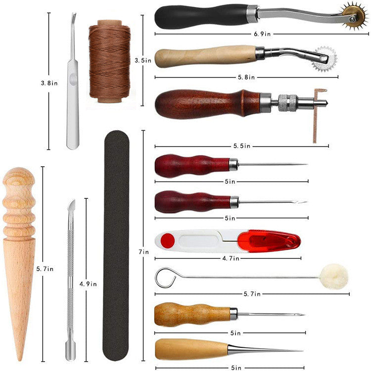 Leather Craft Tools Set DIY Leather Working Tools Handmade Leather Craft Kit Bag Making Tools Alat Kraftangan Kulit
