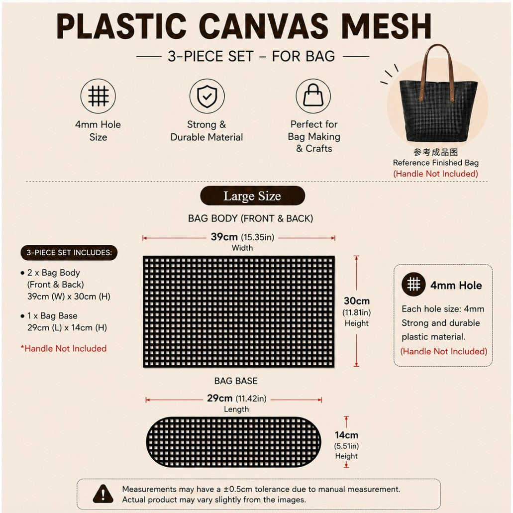 DIY Plastic Canvas Mesh for Handbag Making | Plastic Mesh Sheets | Craft Grid Canvas | Bag Grid | Jaring Plastik DIY Beg