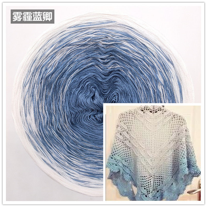 300g Fairy Lace Cotton Yarn – Gradient Rainbow Cake Yarn for Knitting & Crochet Shawl, Soft Summer Cotton Thread