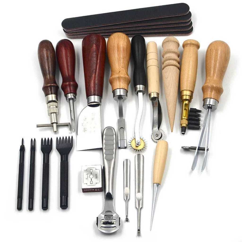 Leather Craft Tools Set DIY Leather Working Tools Handmade Leather Craft Kit Bag Making Tools Alat Kraftangan Kulit