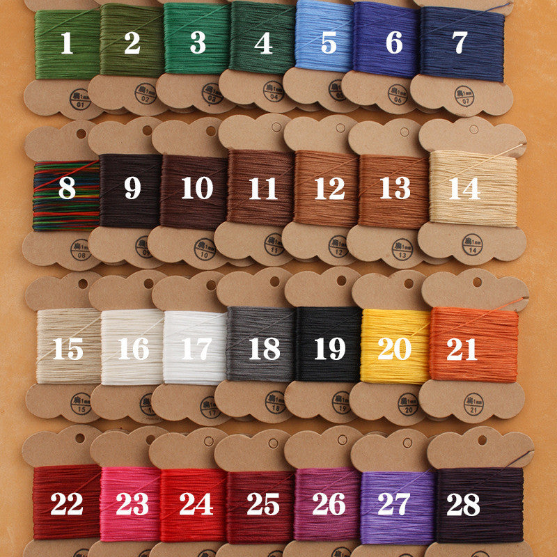 1mm Flat Waxed Polyester Thread for Leather Hand Stitching | Bracelet & Cord Weaving | 30 meters