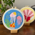 DIY Punch Needle Embroidery Kit | Team Building Craft Kit, Kids-Friendly Punch Needle Set | Russian Poke Needle