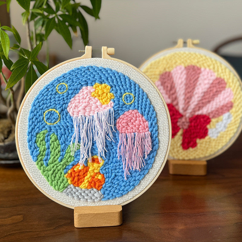 DIY Punch Needle Embroidery Kit | Team Building Craft Kit, Kids-Friendly Punch Needle Set | Russian Poke Needle