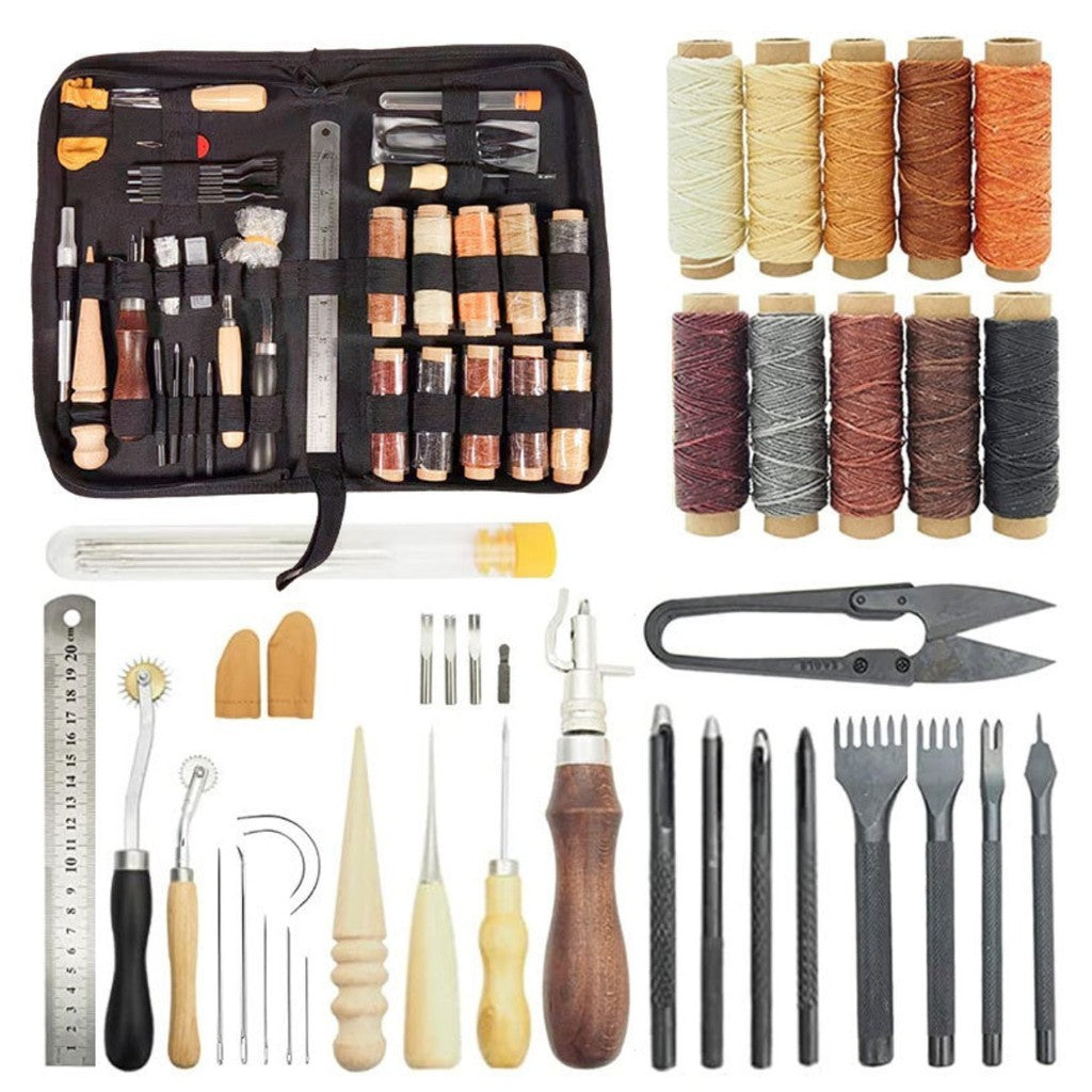 Leather Craft Tools Set DIY Leather Working Tools Handmade Leather Craft Kit Bag Making Tools Alat Kraftangan Kulit