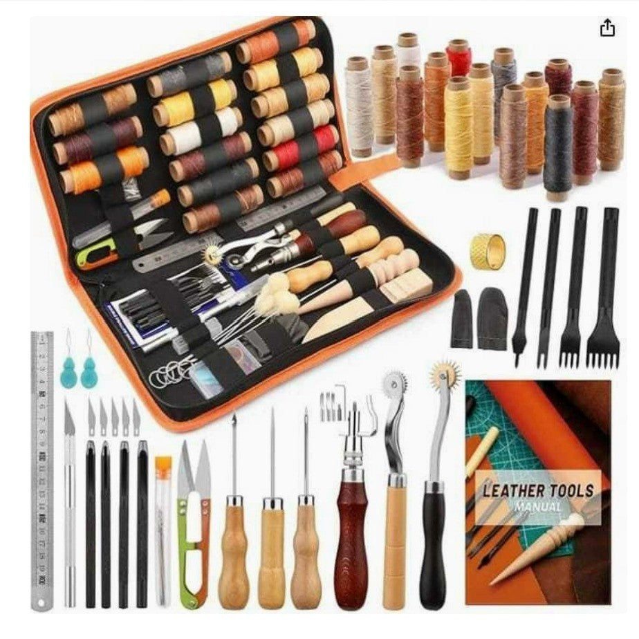 Leather Craft Tools Set DIY Leather Working Tools Handmade Leather Craft Kit Bag Making Tools Alat Kraftangan Kulit