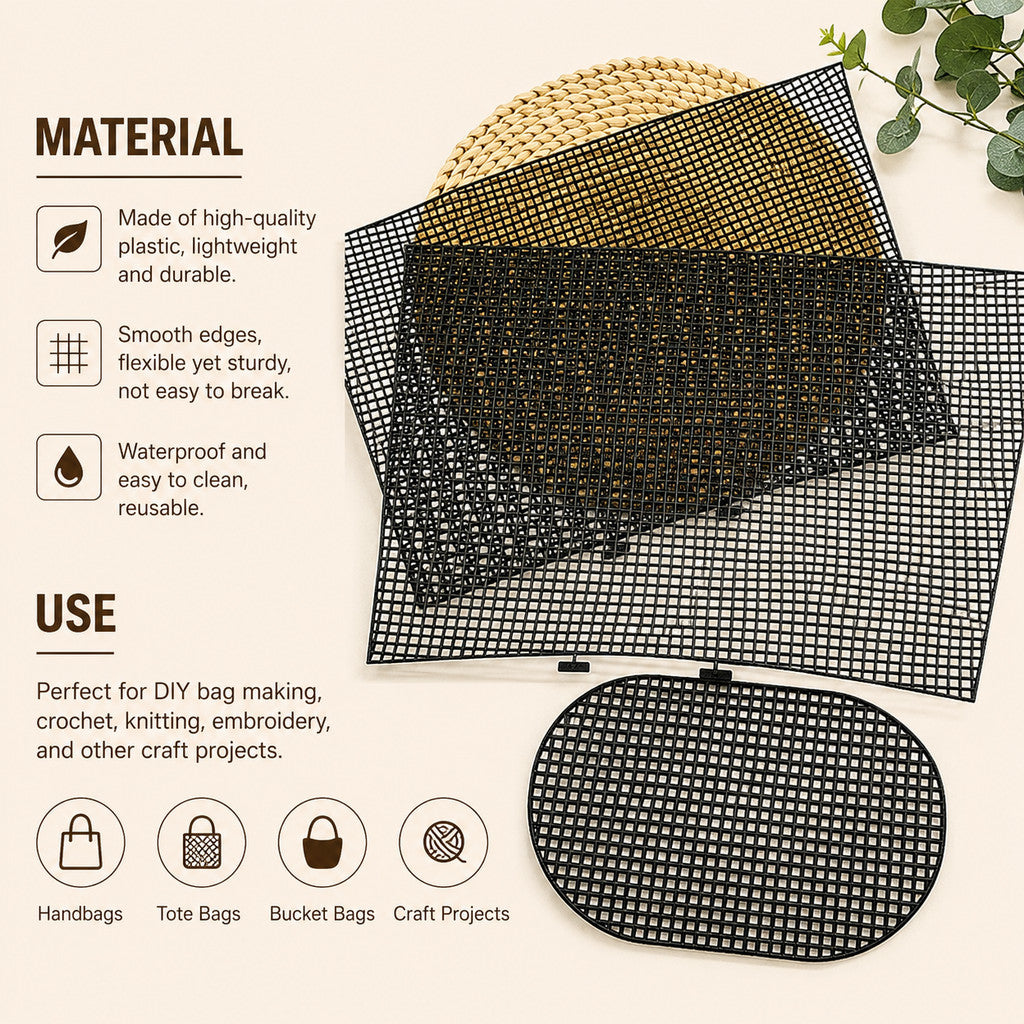 DIY Plastic Canvas Mesh for Handbag Making | Plastic Mesh Sheets | Craft Grid Canvas | Bag Grid | Jaring Plastik DIY Beg