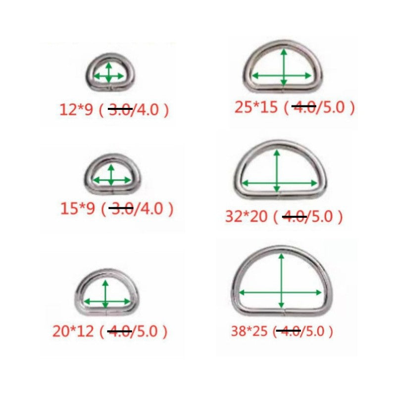 2pcs- Premium Quality D ring for Bags & Webbing - Half Round Wire Buckles | Besi D Ring