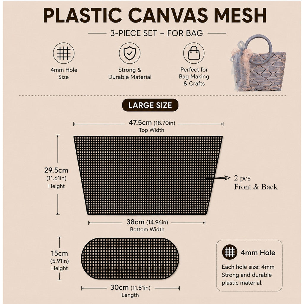 DIY Plastic Canvas Mesh for Handbag Making | Plastic Mesh Sheets | Craft Grid Canvas | Bag Grid | Jaring Plastik DIY Beg