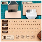 Leather Punch Chisel French Slanted Flat Pricking Iron 2.7/3.0/3.38/3.85mm Leather Craft Stitching Tool Alat Tebuk Kulit
