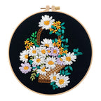 DIY 3D Ribbon Embroidery Kit | European Floral Hand Embroidery Set with Threads & Needles | Home Wall Decor for Beginner