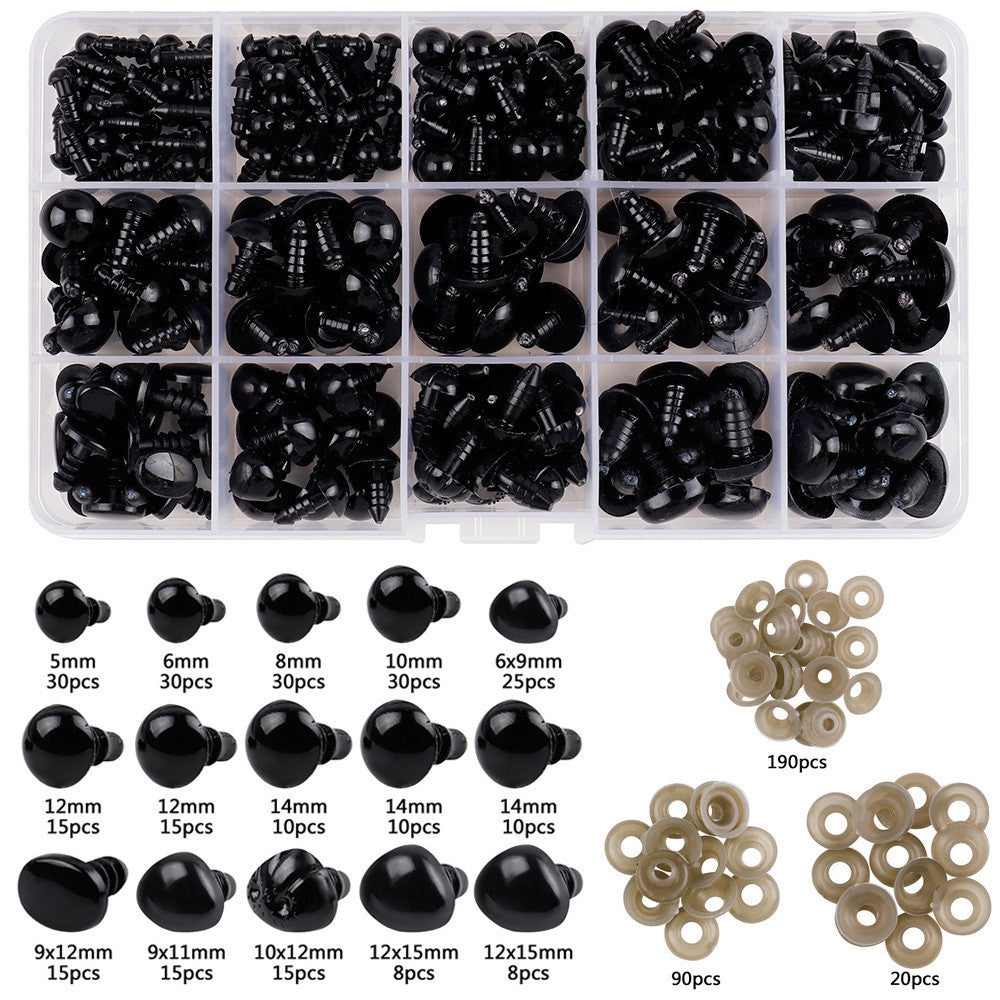 1 Box - Safety Eyes & Noses DIY Craft Accessories Set for Dolls, Teddy Bears & Plush Toys – Assorted Sizes Box