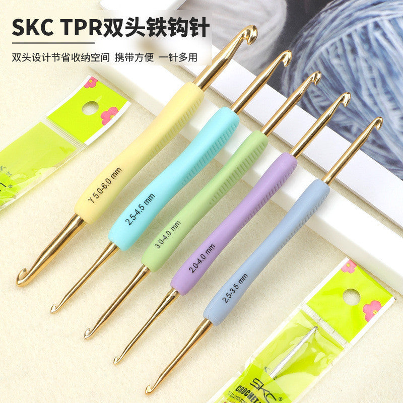 SKC Double-Ended Crochet Hook  | Ergonomic Aluminum & Steel Crochet Needles for Knitting & DIY Crafts | Jarum Kait