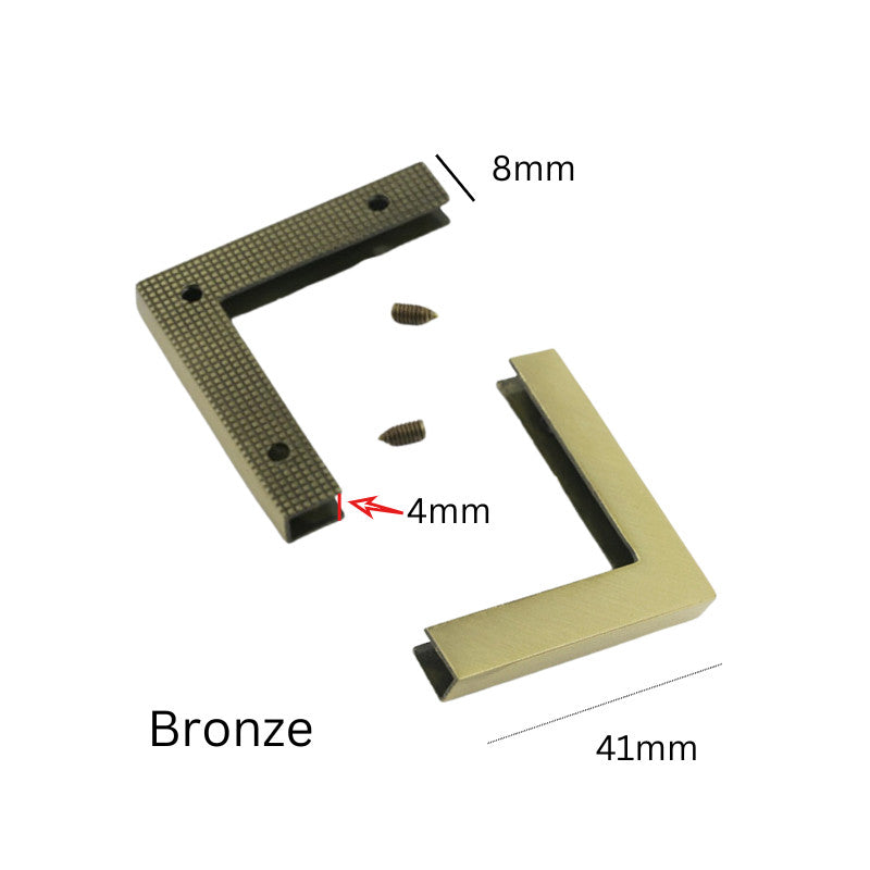 2pcs Metal Bag Corner Protectors – Edge Trim & Border Hardware for Handbags and Purses | Border Guard Decorative Fitting