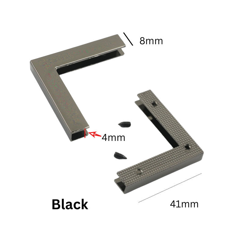 2pcs Metal Bag Corner Protectors – Edge Trim & Border Hardware for Handbags and Purses | Border Guard Decorative Fitting