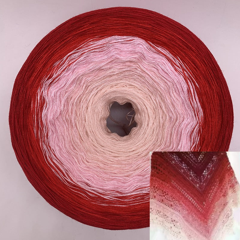 300g Fairy Lace Cotton Yarn – Gradient Rainbow Cake Yarn for Knitting & Crochet Shawl, Soft Summer Cotton Thread
