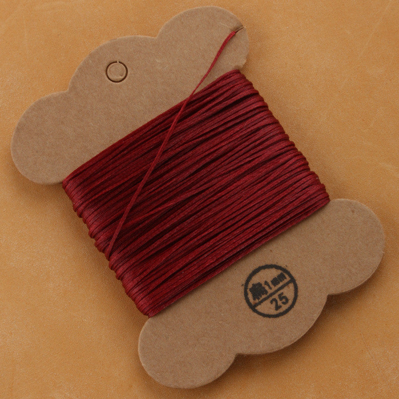 1mm Flat Waxed Polyester Thread for Leather Hand Stitching | Bracelet & Cord Weaving | 30 meters