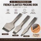 Leather Punch Chisel French Slanted Flat Pricking Iron 2.7/3.0/3.38/3.85mm Leather Craft Stitching Tool Alat Tebuk Kulit