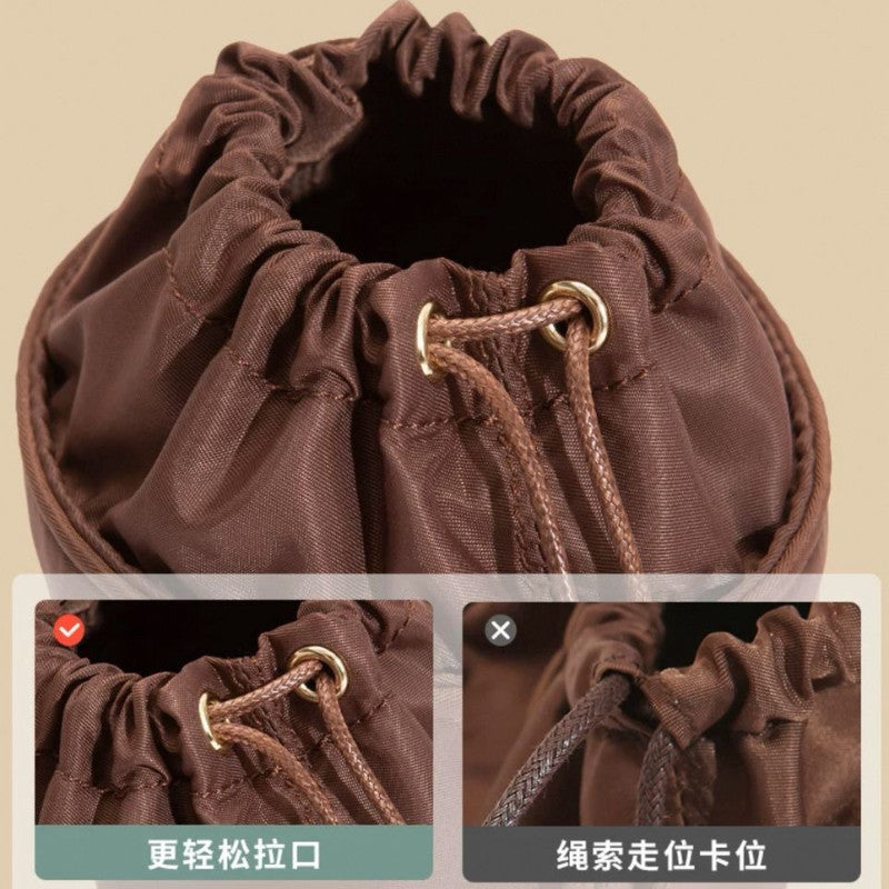 Bucket Bag Organizer Insert Mini Drawstring Inner Pouch Liner Bag for Women | Crochet Bag Inner