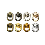 1 pair - Metal Bag D-Ring Connector | Screw Fixed Side Ring | Bag Strap Loop | Stud Screw D-Ring