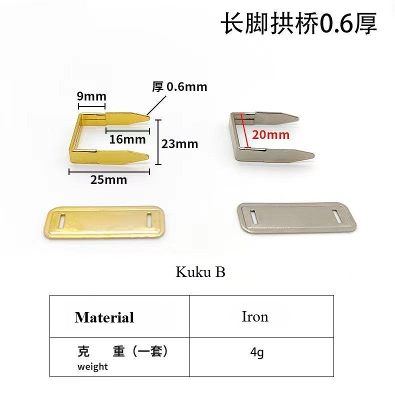 2pcs- Metal Arch Bridge Buckle | Kuku Rimau | Bag Accessories | DIY Repair Hardware | Zinc Alloy Handle Base