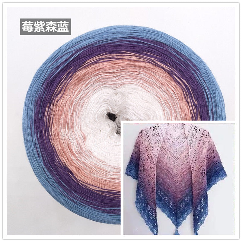 300g Fairy Lace Cotton Yarn – Gradient Rainbow Cake Yarn for Knitting & Crochet Shawl, Soft Summer Cotton Thread