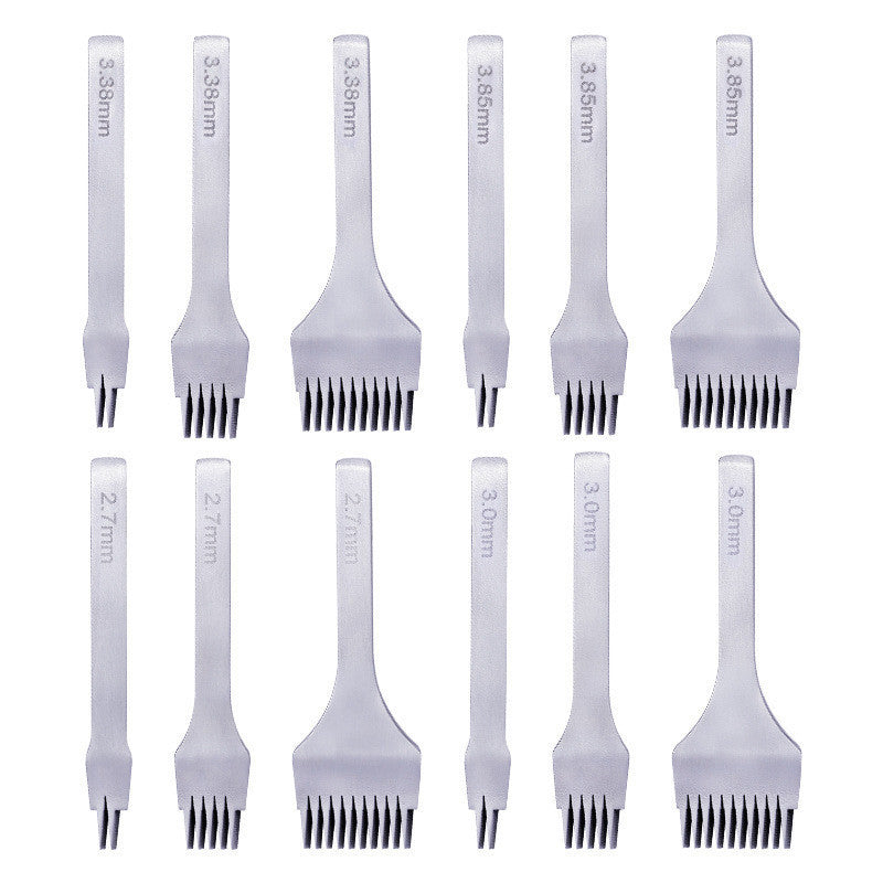 Leather Punch Chisel French Slanted Flat Pricking Iron 2.7/3.0/3.38/3.85mm Leather Craft Stitching Tool Alat Tebuk Kulit