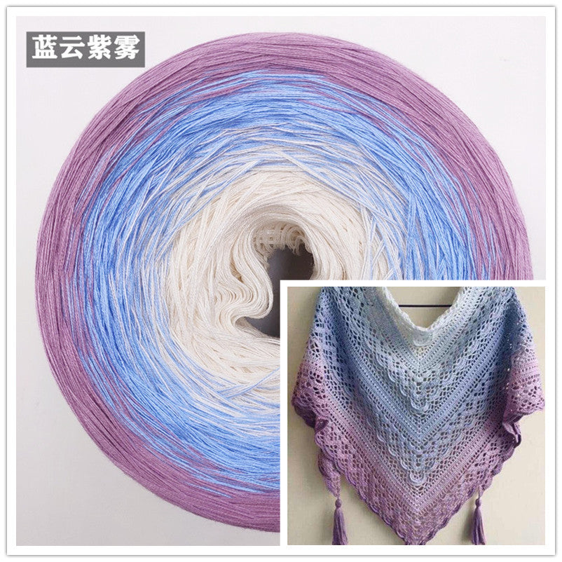 300g Fairy Lace Cotton Yarn – Gradient Rainbow Cake Yarn for Knitting & Crochet Shawl, Soft Summer Cotton Thread