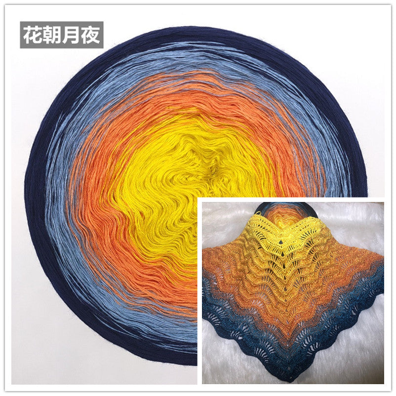 300g Fairy Lace Cotton Yarn – Gradient Rainbow Cake Yarn for Knitting & Crochet Shawl, Soft Summer Cotton Thread