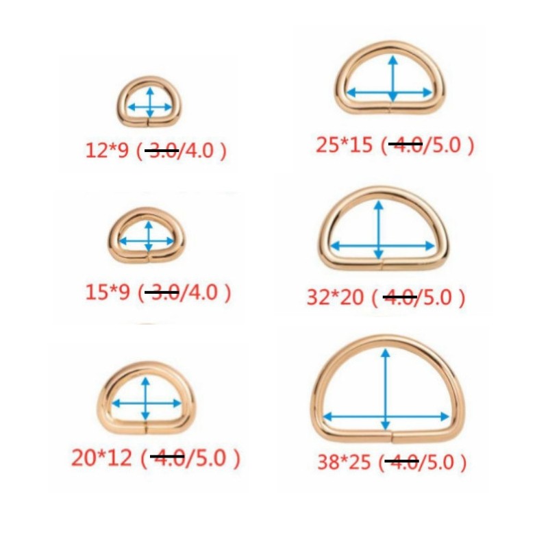 2pcs- Premium Quality D ring for Bags & Webbing - Half Round Wire Buckles | Besi D Ring