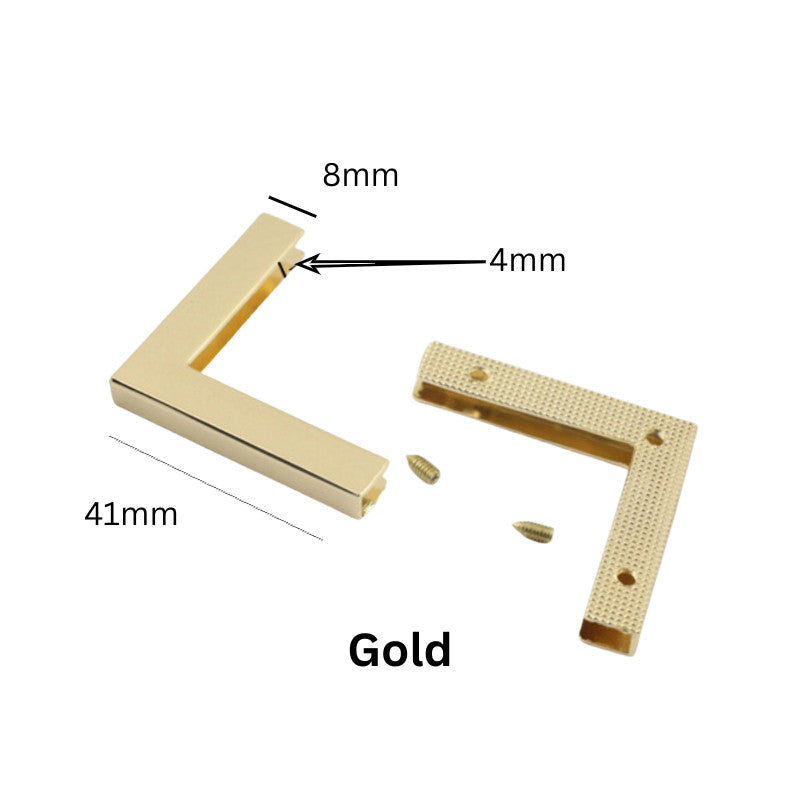 2pcs Metal Bag Corner Protectors – Edge Trim & Border Hardware for Handbags and Purses | Border Guard Decorative Fitting
