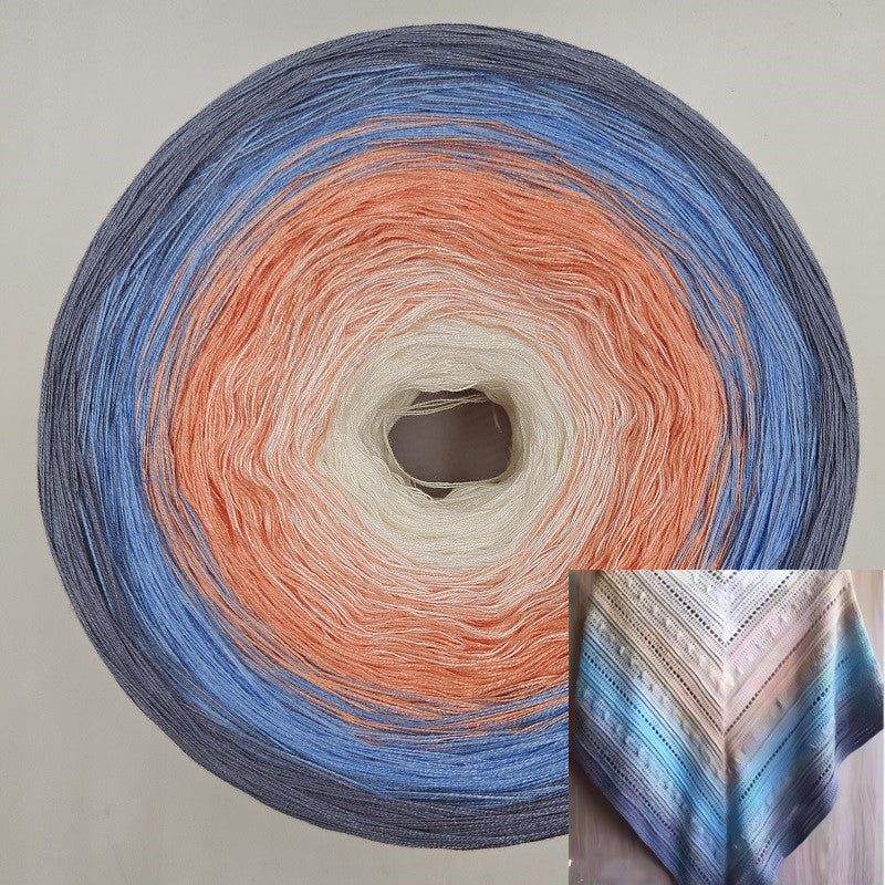 300g Fairy Lace Cotton Yarn – Gradient Rainbow Cake Yarn for Knitting & Crochet Shawl, Soft Summer Cotton Thread