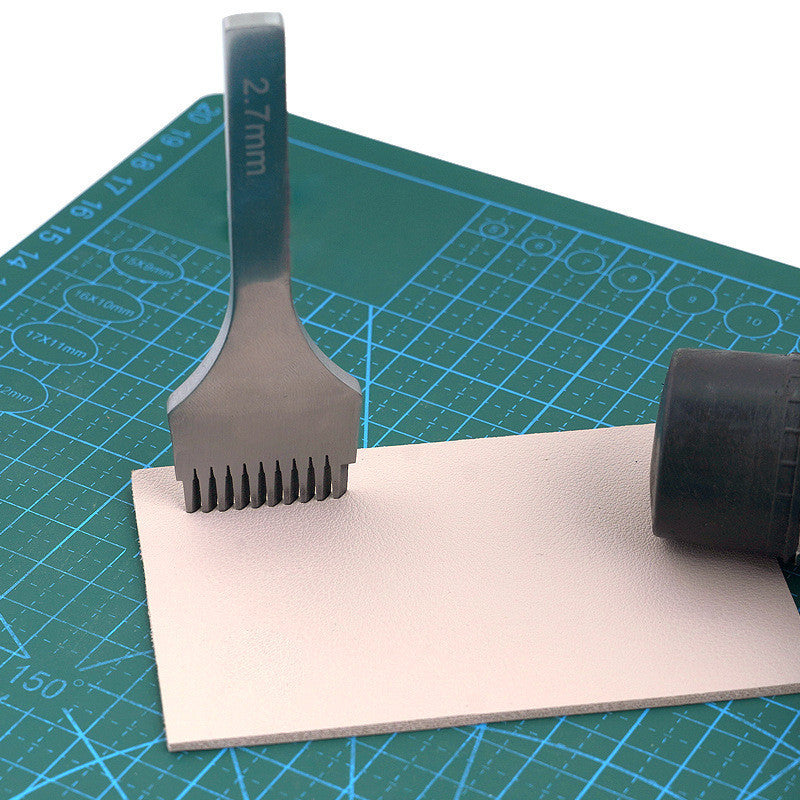 Leather Punch Chisel French Slanted Flat Pricking Iron 2.7/3.0/3.38/3.85mm Leather Craft Stitching Tool Alat Tebuk Kulit