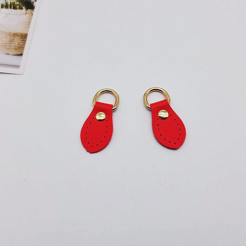 PU Leather D-Ring Strap Connector (Pair) | DIY Bag Hardware | Sew-On Bag Loop | Tali Beg Aksesori