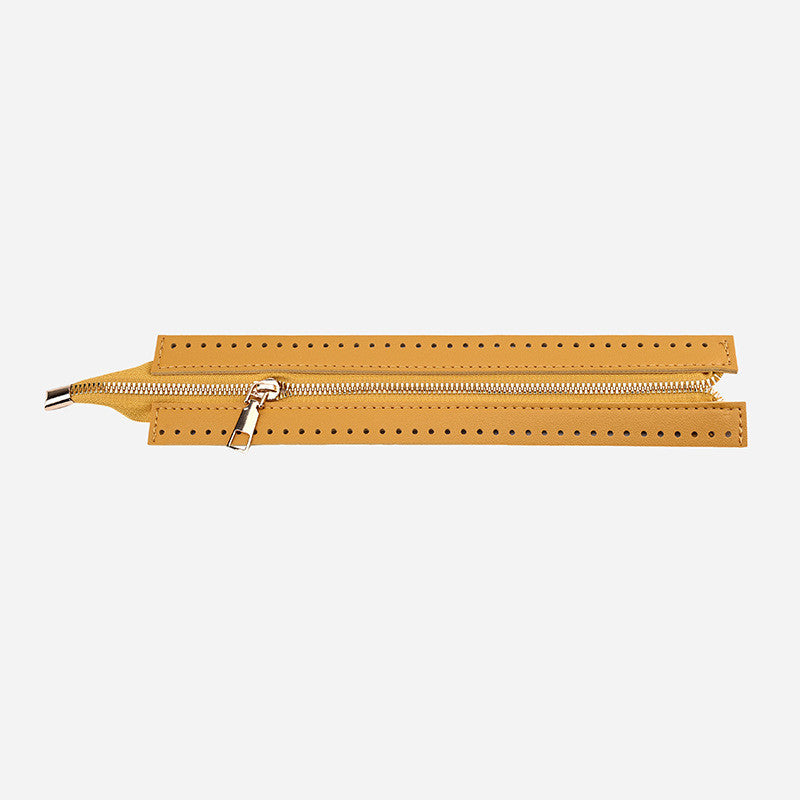 28cm PU Leather Zipper for crochet Bag- Woven Bag Hardware Sewing PU Leather Zipper