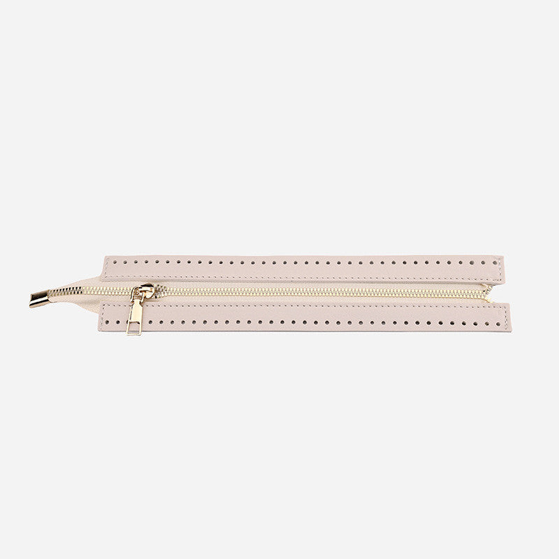 28cm PU Leather Zipper for crochet Bag- Woven Bag Hardware Sewing PU Leather Zipper