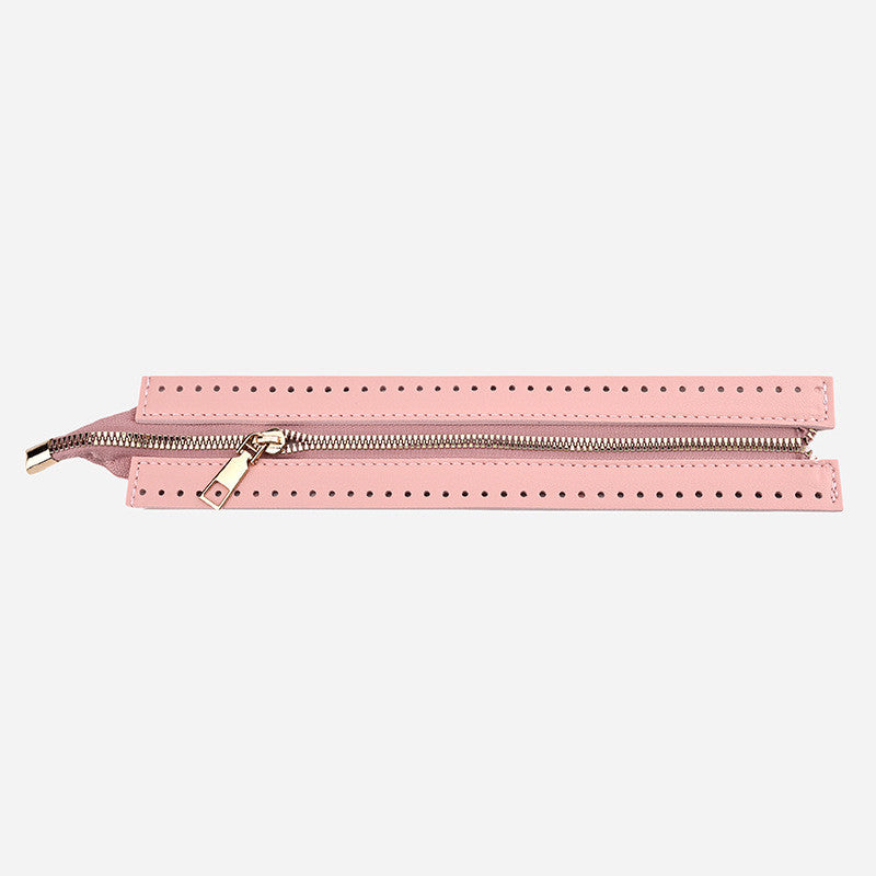 28cm PU Leather Zipper for crochet Bag- Woven Bag Hardware Sewing PU Leather Zipper