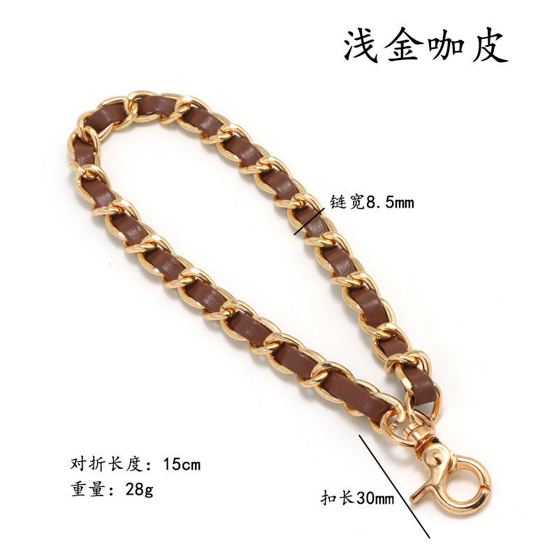 15cm Detachable Phone Wrist Strap | Luxury Metal Chain with PU Leather | Anti-Drop Hand Strap | Stylish & Durable