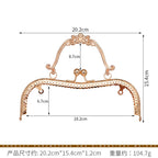 Embossed M-Shape Plum Blossom Metal Purse Frame DIY Handbag Hardware Clasp Lock | Kiss Lock Frame