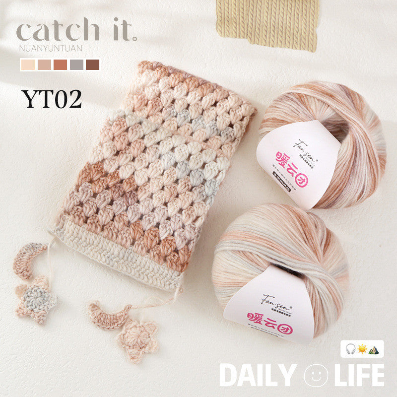 100g- Soft Gradient Yarn for Crochet & Knitting Scarf, Sweater, Blanket | Benang Kait | 暖云团